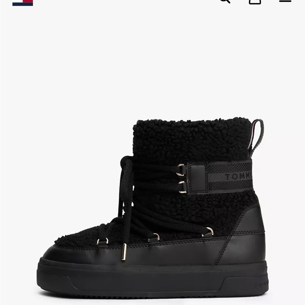 NWT Moon Boot Tommy Hilfiger Women's Black Fleece Winter Boots - Snow Boots